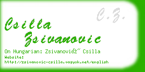 csilla zsivanovic business card